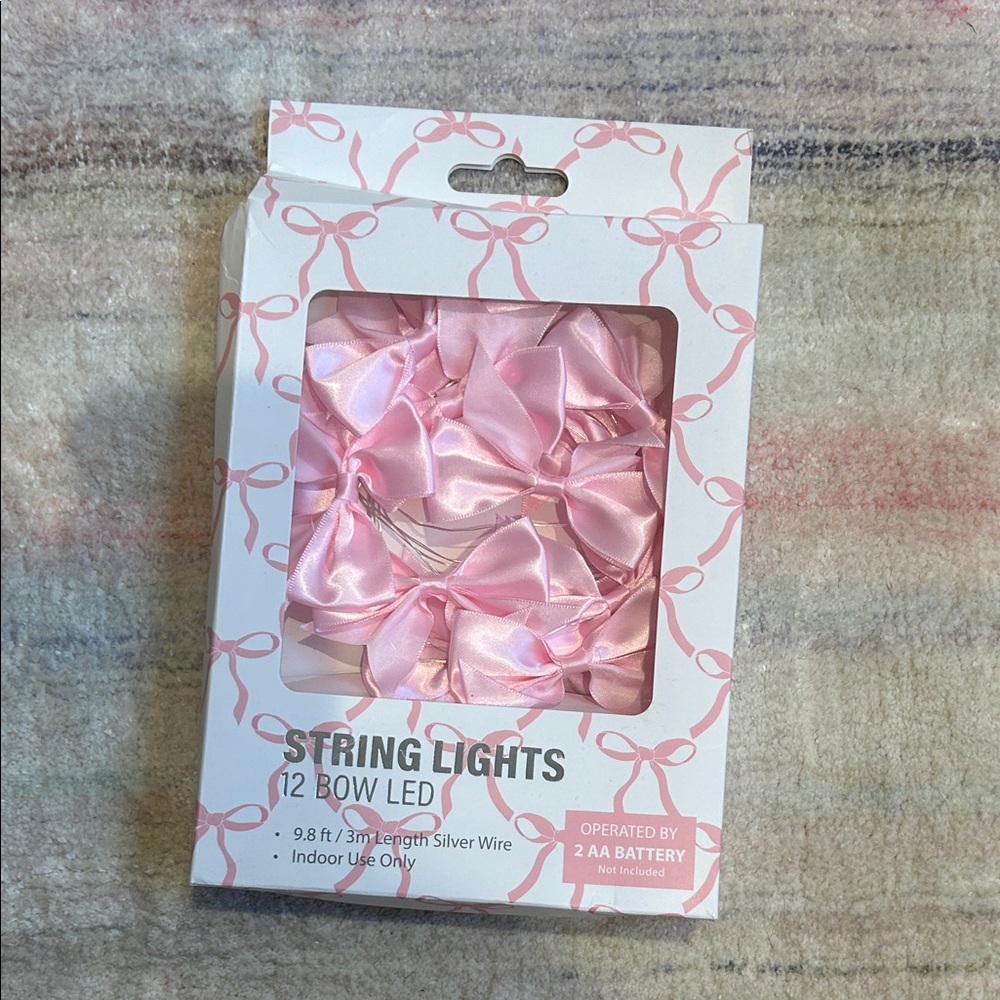 Pink Bow LED String Lights